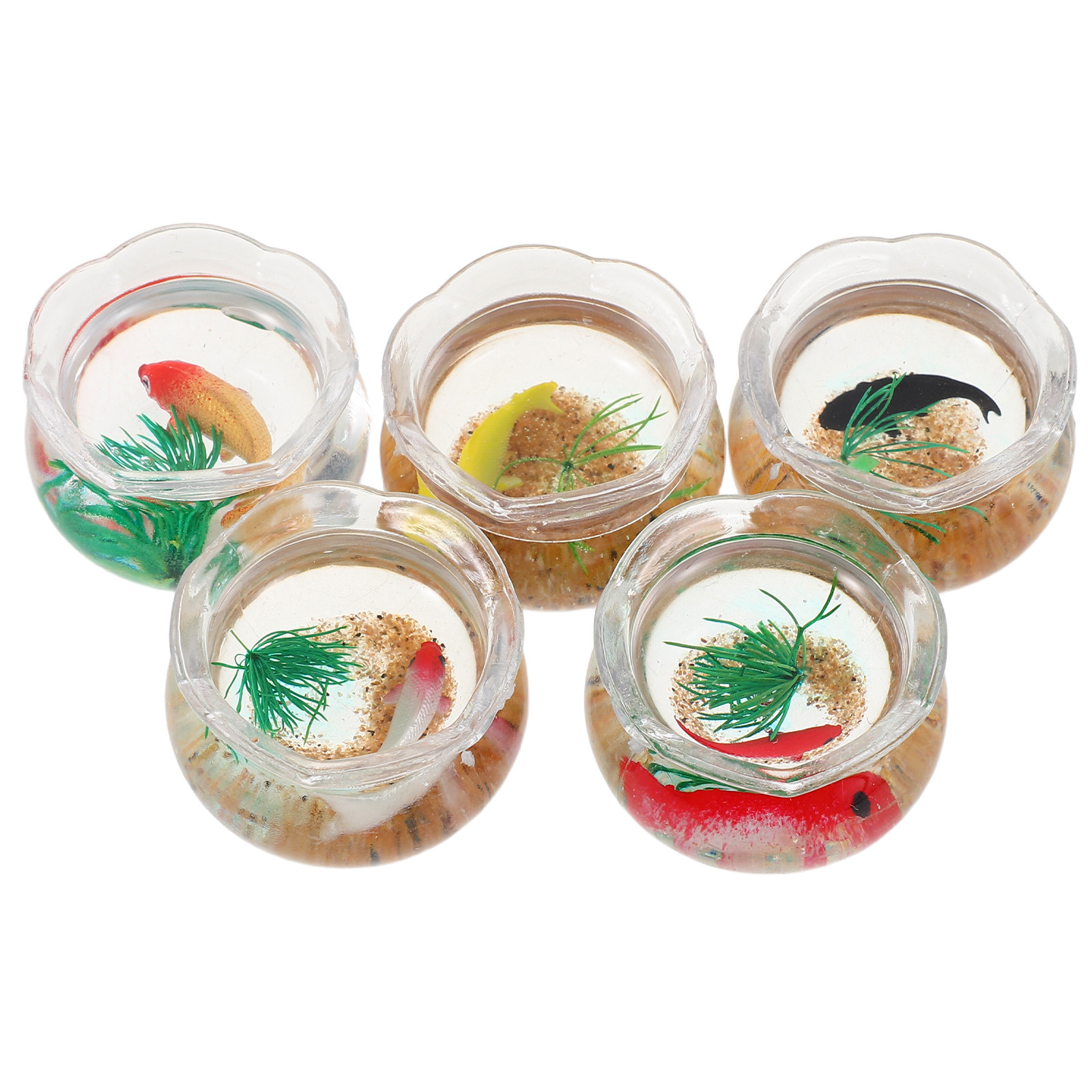 5Pcs Mini Fish Bowl Realistic  - đánh giá và giá Aquarium Plants